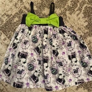 Kids Villain Themed Dress with Green Bow